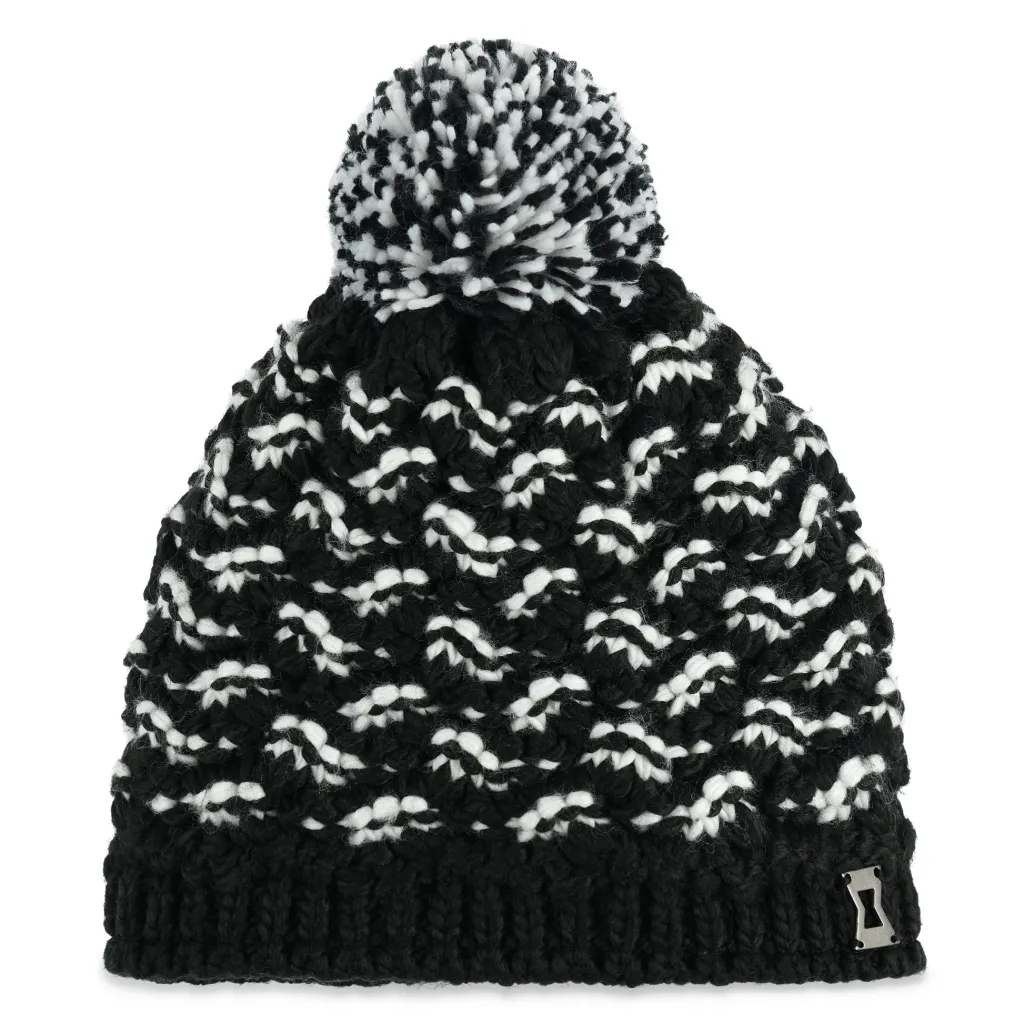 Hats*Spyder Girls Brrr Berry Pom - BLACK