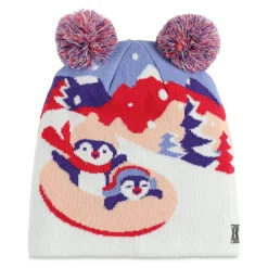 Hats*Spyder Girls Penguin Double Pom - MULTI