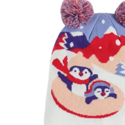Hats*Spyder Girls Penguin Double Pom - MULTI