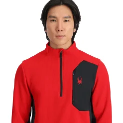 Midlayers | Fleece*Spyder Mens Bandit Half Zip - Red SPYDERRED