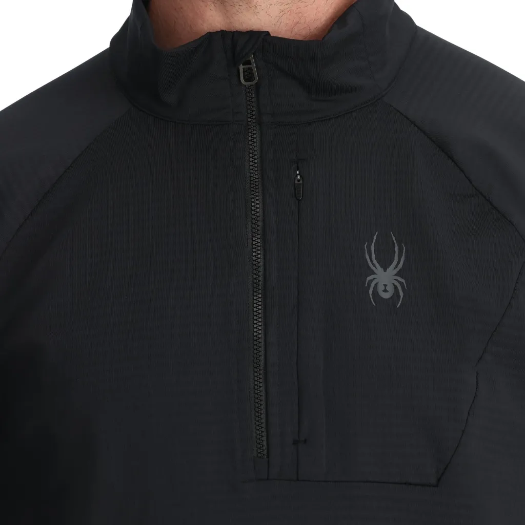 Midlayers | Fleece*Spyder Mens Gridweb Fleece Half Zip - BLACK