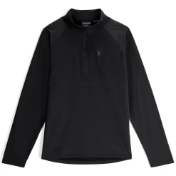 Midlayers | Fleece*Spyder Mens Gridweb Fleece Half Zip - BLACK