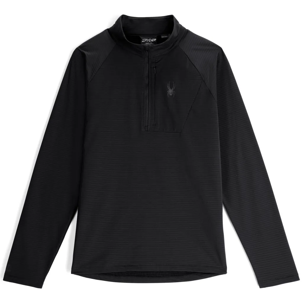 Midlayers | Fleece*Spyder Mens Gridweb Fleece Half Zip - BLACK