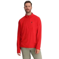 Midlayers | Fleece*Spyder Mens Gridweb Half Zip - Red SPYDERRED