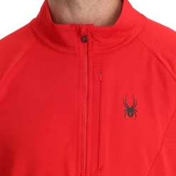 Midlayers | Fleece*Spyder Mens Gridweb Half Zip - Red SPYDERRED