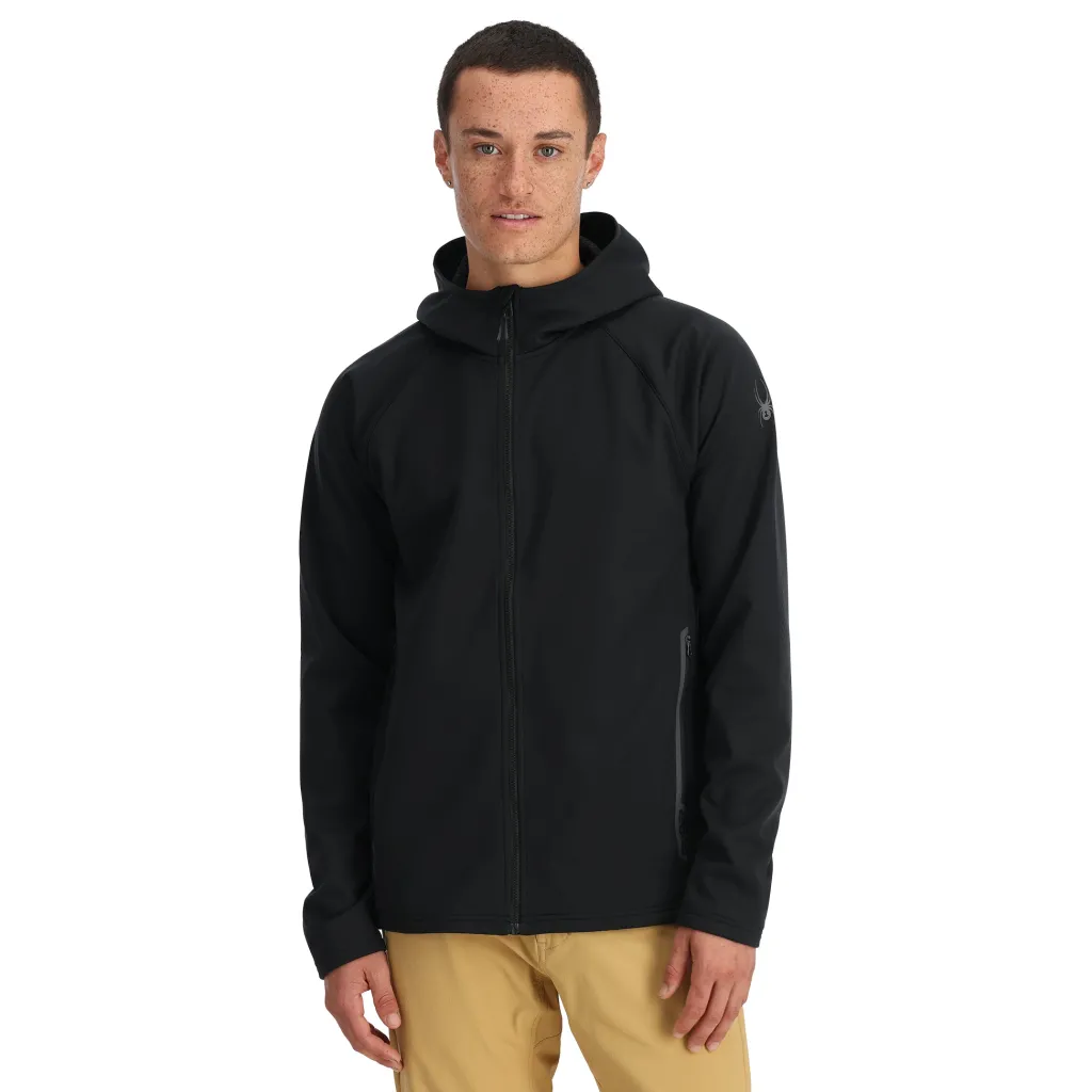 Midlayers | Fleece*Spyder Mens Gridweb Hoodie - BLACK