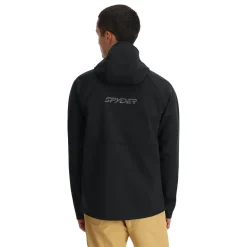 Midlayers | Fleece*Spyder Mens Gridweb Hoodie - BLACK