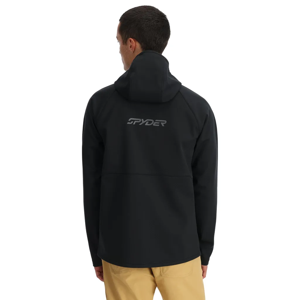 Midlayers | Fleece*Spyder Mens Gridweb Hoodie - BLACK