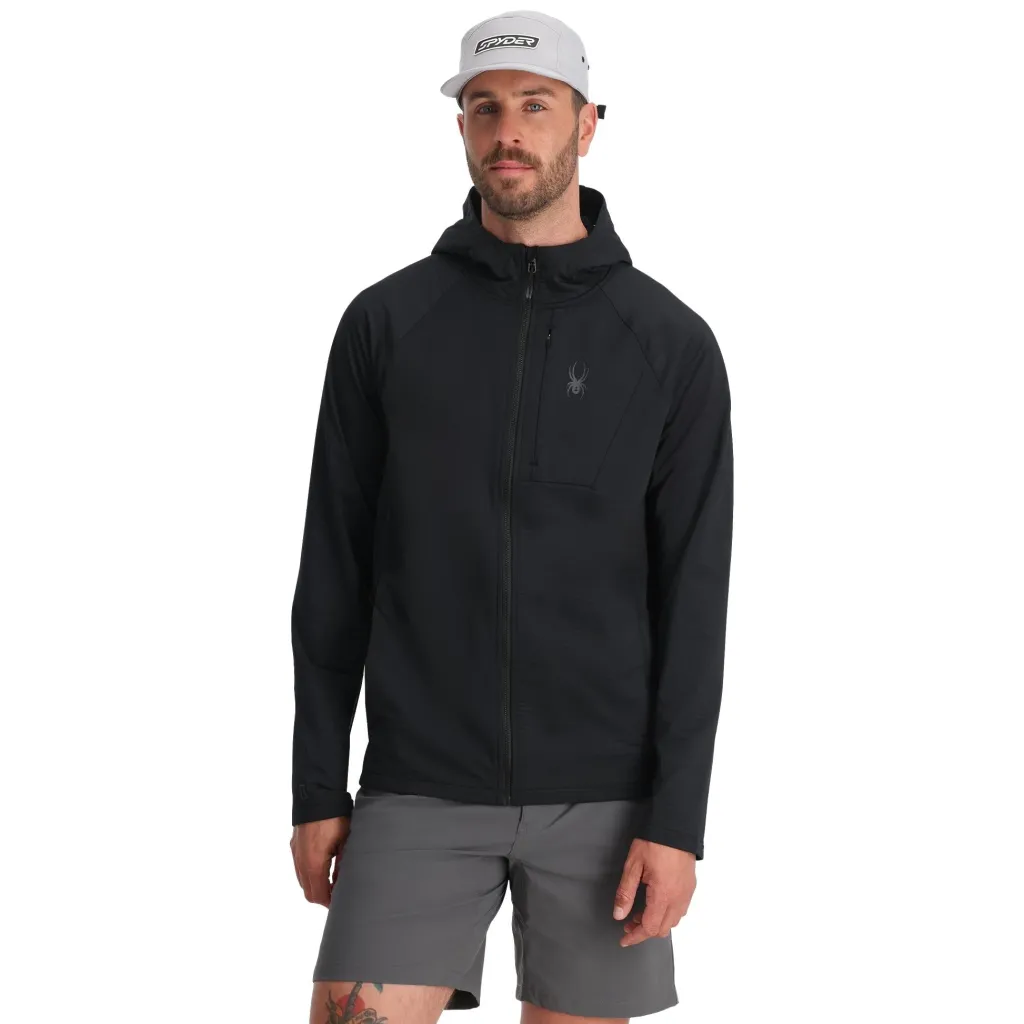 Midlayers | Fleece*Spyder Mens Gridweb Hoodie - BLACK