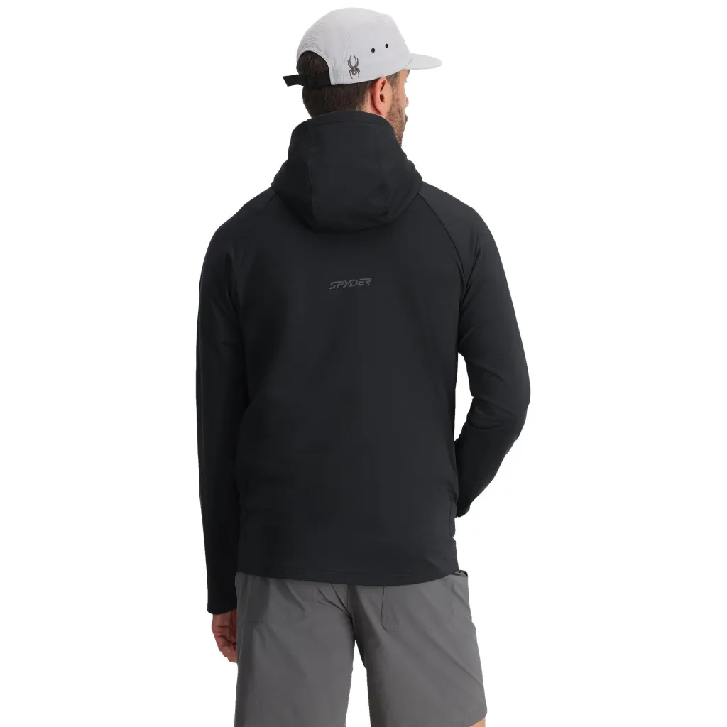 Midlayers | Fleece*Spyder Mens Gridweb Hoodie - BLACK