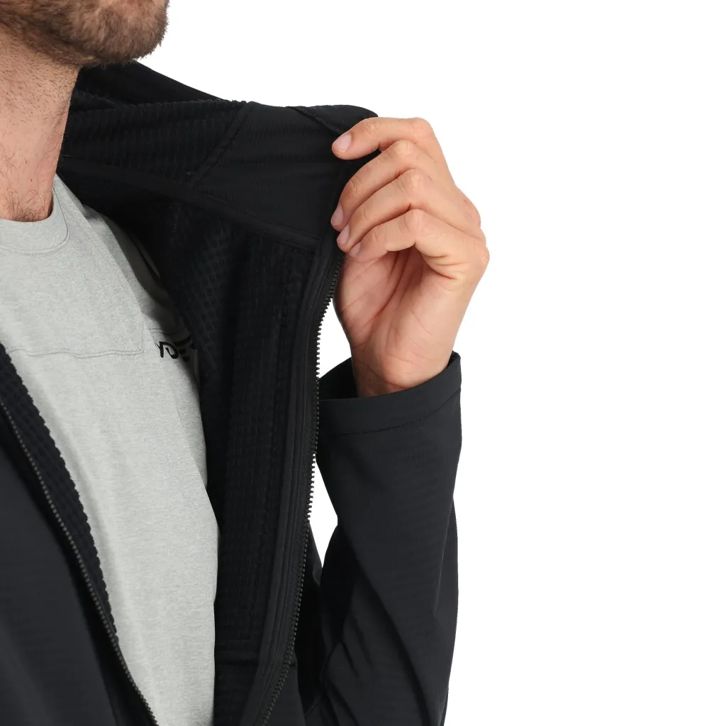 Midlayers | Fleece*Spyder Mens Gridweb Hoodie - BLACK