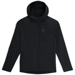 Midlayers | Fleece*Spyder Mens Gridweb Hoodie - BLACK