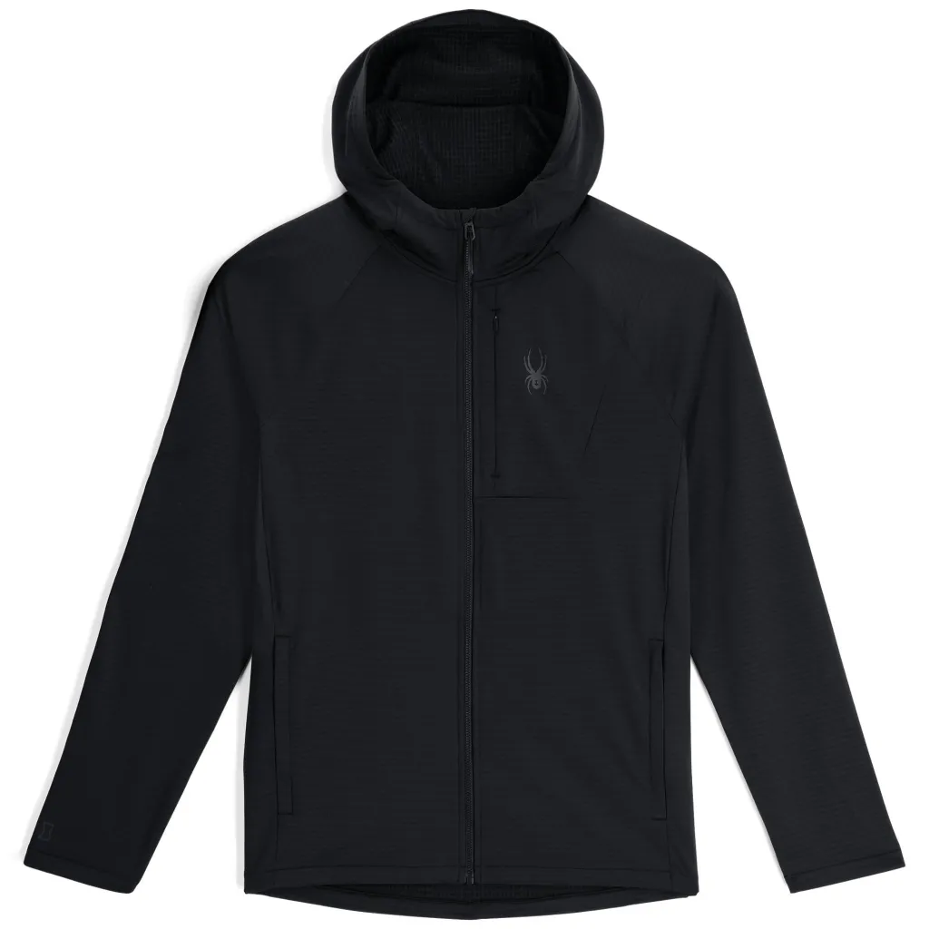 Midlayers | Fleece*Spyder Mens Gridweb Hoodie - BLACK