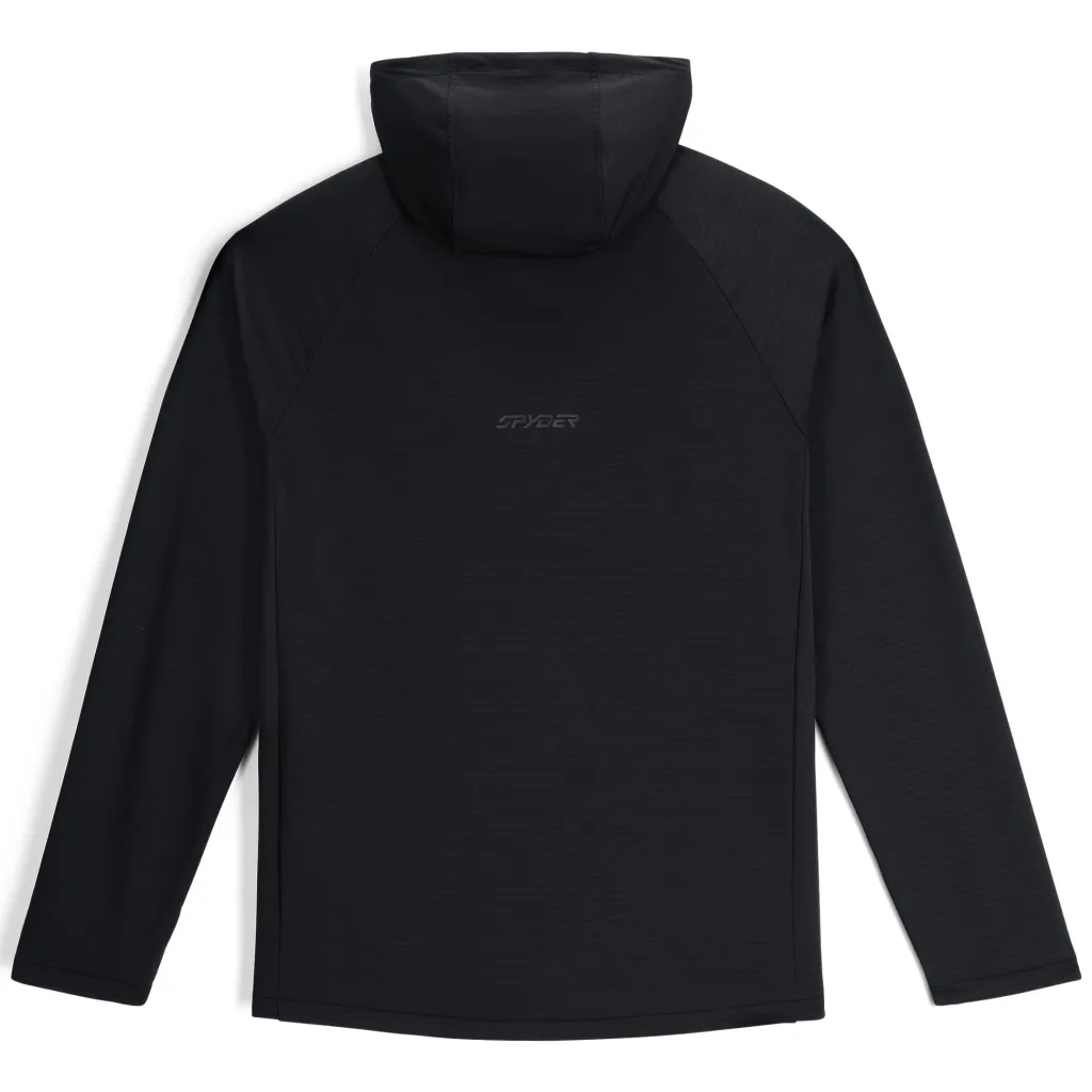 Midlayers | Fleece*Spyder Mens Gridweb Hoodie - BLACK