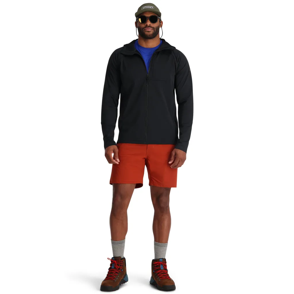 Midlayers | Fleece*Spyder Mens Gridweb Hoodie - BLACK