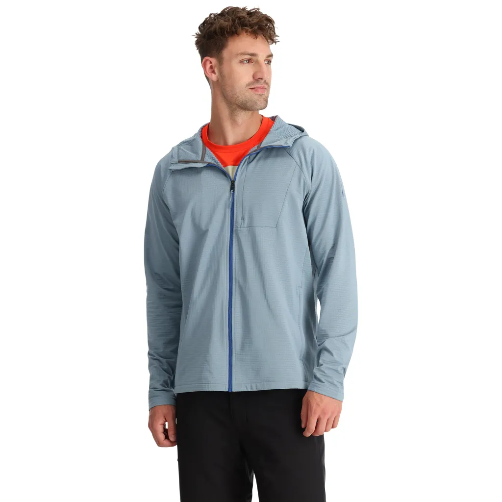 Fleece*Spyder Mens Gridweb Hoodie - Blue Fog BLUEFOG