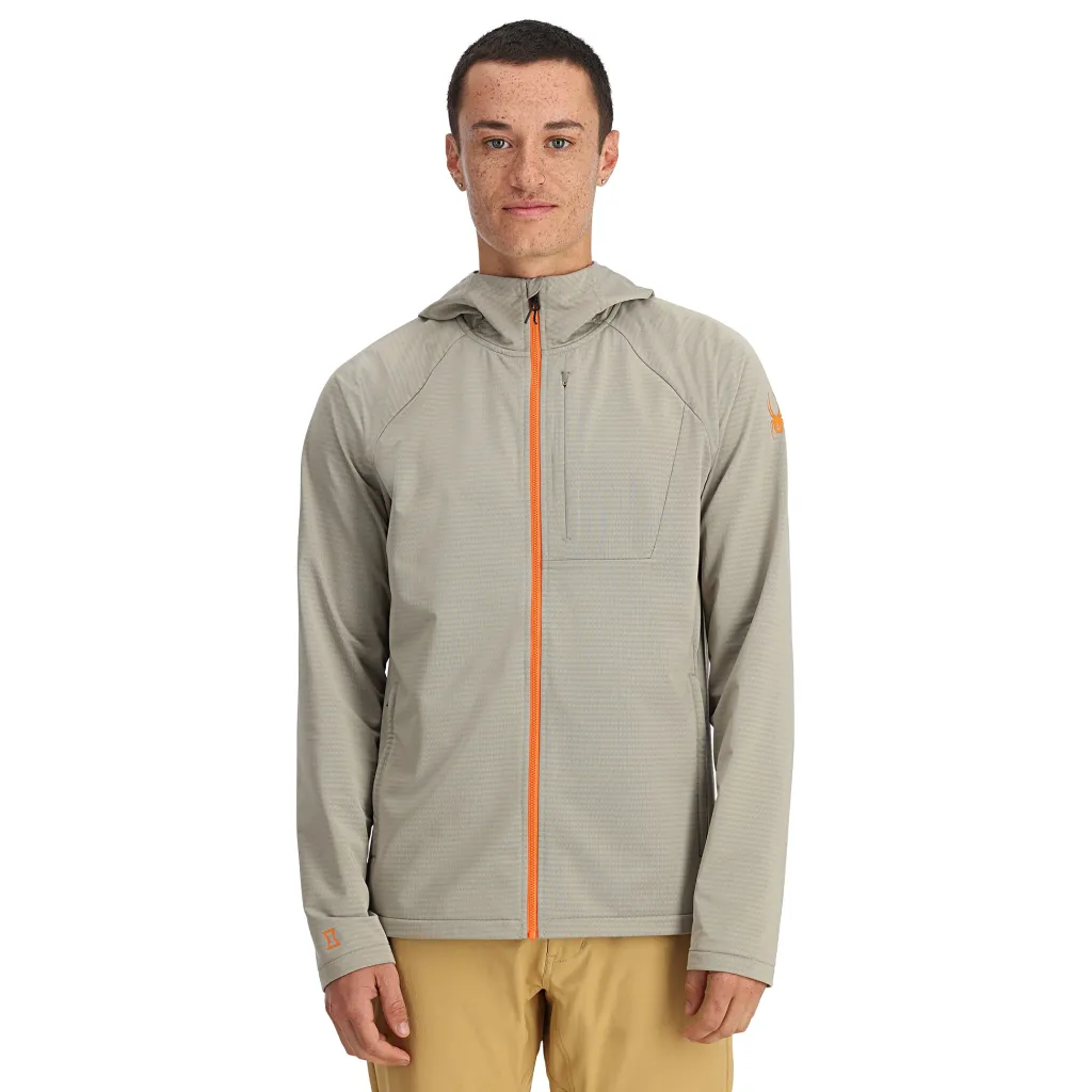 Midlayers | Fleece*Spyder Mens Gridweb Hoodie - CONCRETE