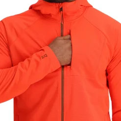 Fleece*Spyder Mens Gridweb Hoodie - Twisted Orange TWISTEDORANGE