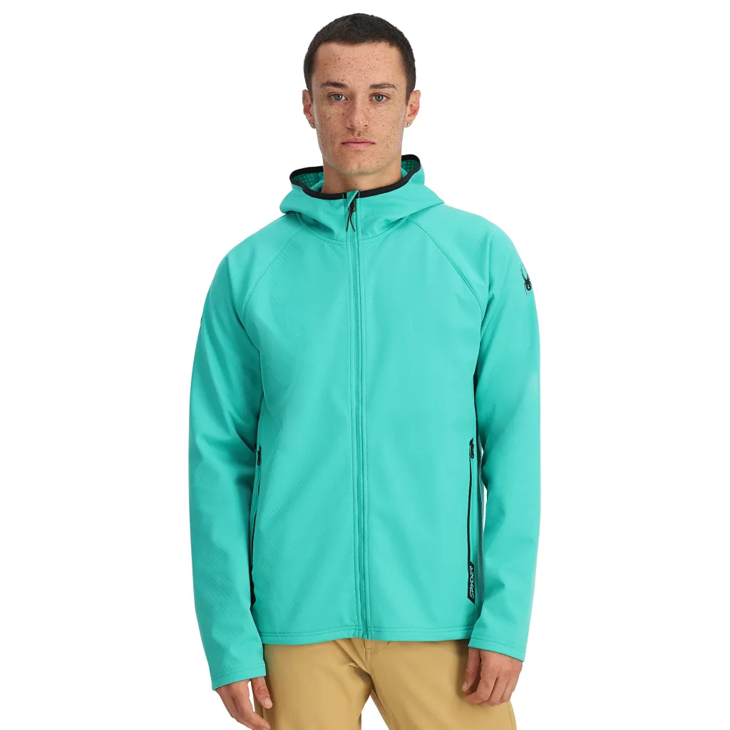 Midlayers | Fleece*Spyder Mens Gridweb ShellFleece™ Hoodie - Teal Green TEALGREEN