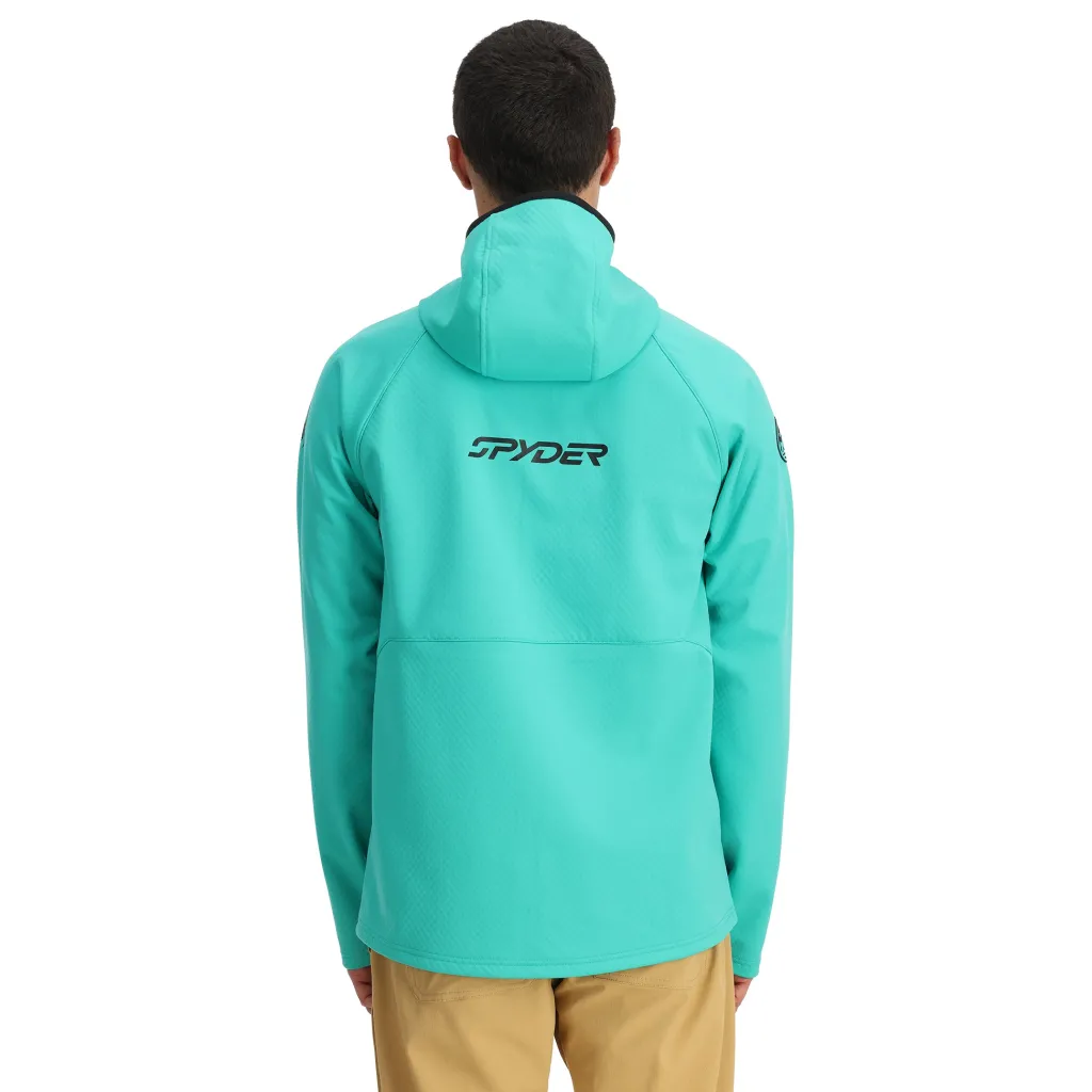 Midlayers | Fleece*Spyder Mens Gridweb ShellFleece™ Hoodie - Teal Green TEALGREEN