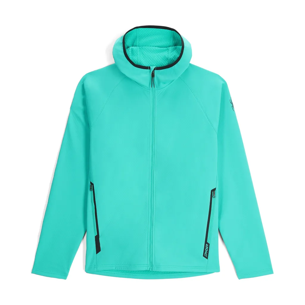 Midlayers | Fleece*Spyder Mens Gridweb ShellFleece™ Hoodie - Teal Green TEALGREEN