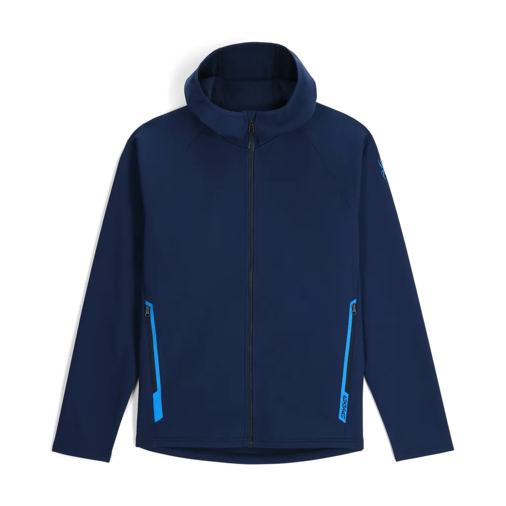 Midlayers | Fleece*Spyder Mens Gridweb ShellFleece™ Hoodie - True Navy TRUENAVY