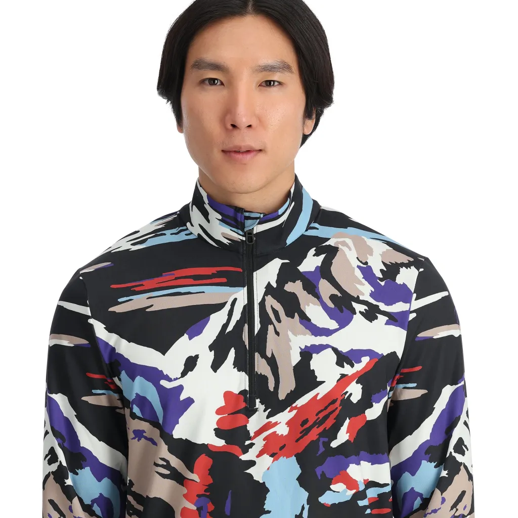 Midlayers | Freeski*Spyder Mens Podium Half Zip - Paint By Numbers Purple Flash PAINTBYNUMBERSPURPLEFLASH