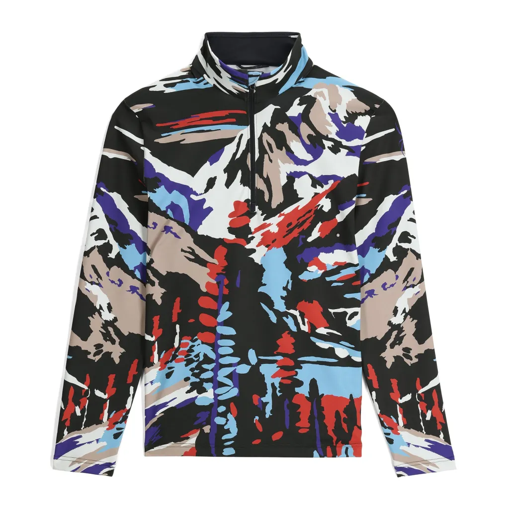 Midlayers | Freeski*Spyder Mens Podium Half Zip - Paint By Numbers Purple Flash PAINTBYNUMBERSPURPLEFLASH