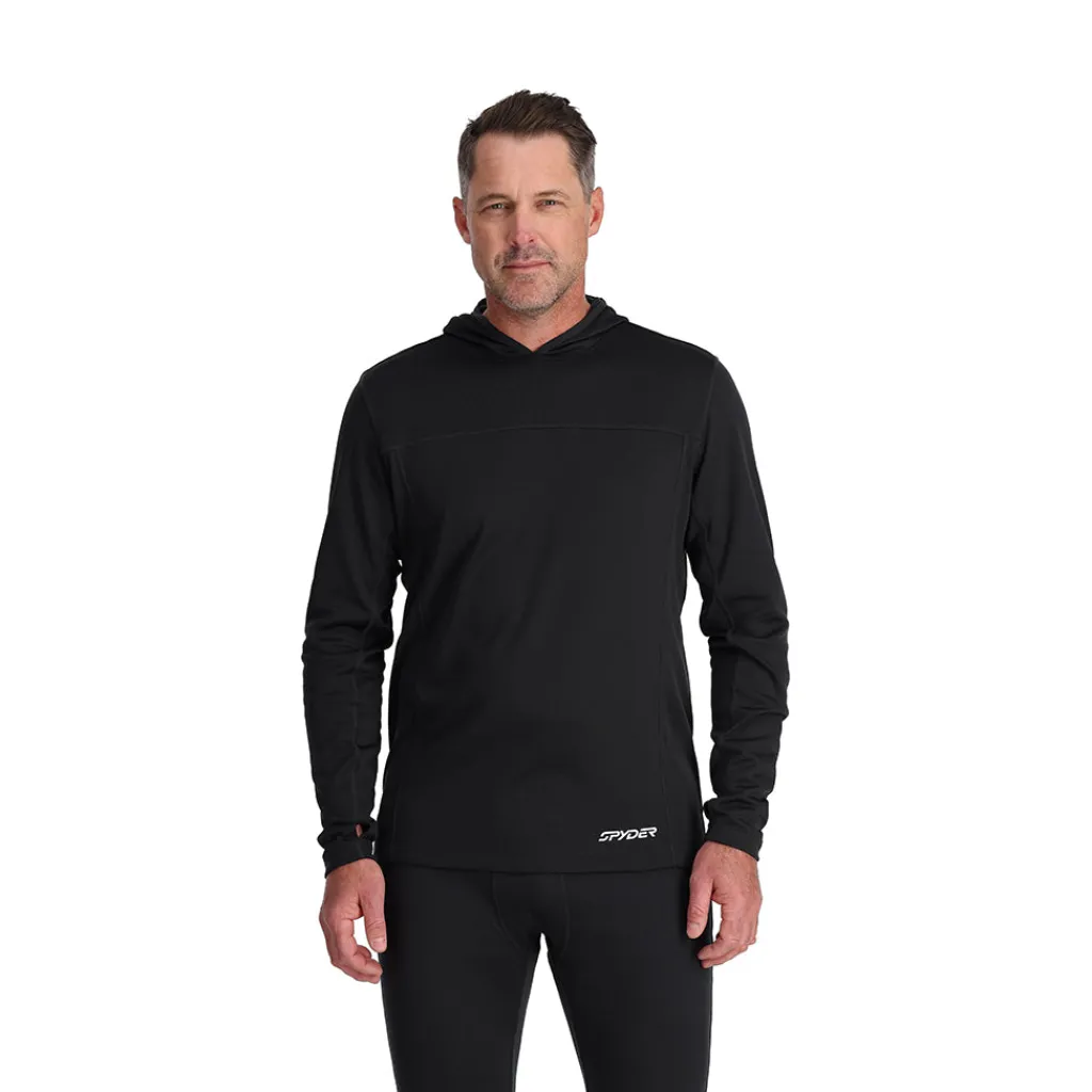 Baselayers | Freeski*Spyder Mens Stretch Charger Hoodie - BLACK