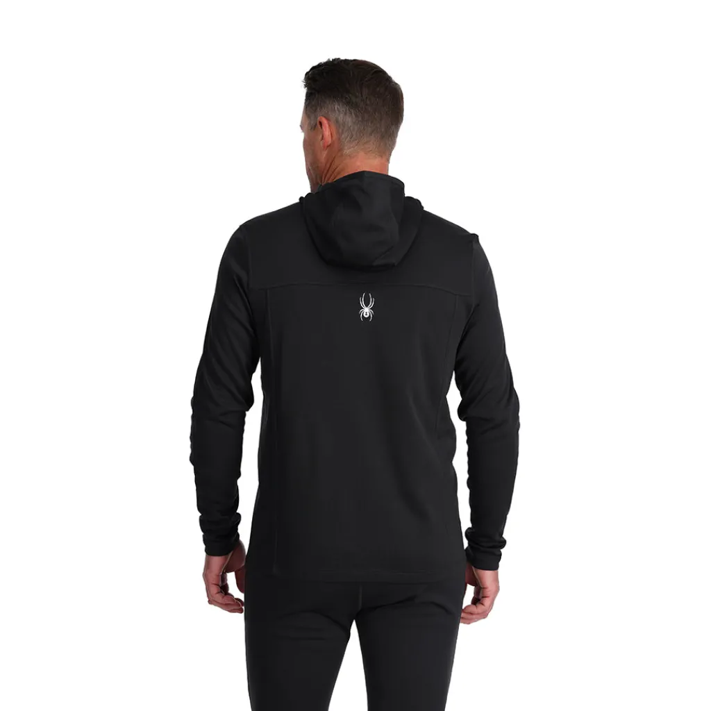 Baselayers | Freeski*Spyder Mens Stretch Charger Hoodie - BLACK