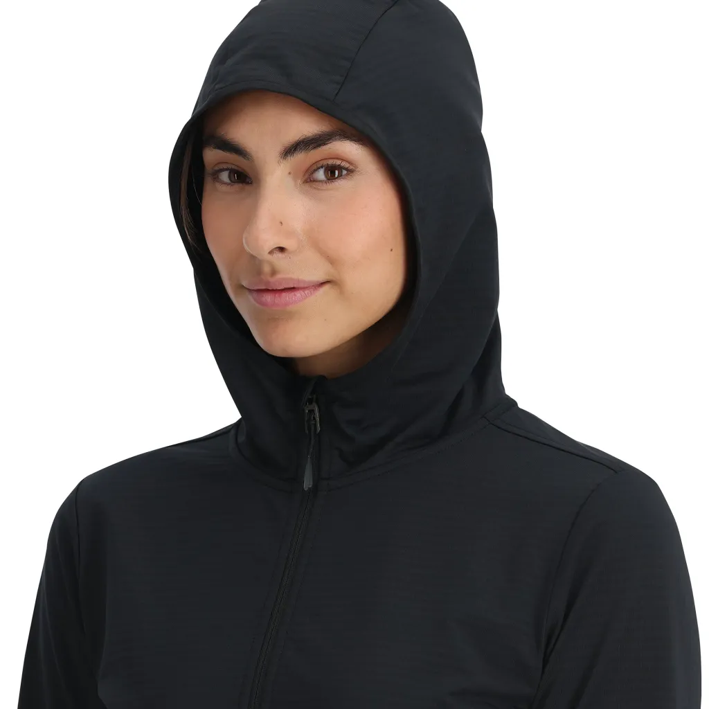 Midlayers | Fleece*Spyder Womens Gridweb Hoodie - BLACK