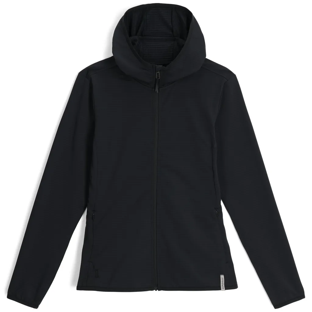 Midlayers | Fleece*Spyder Womens Gridweb Hoodie - BLACK