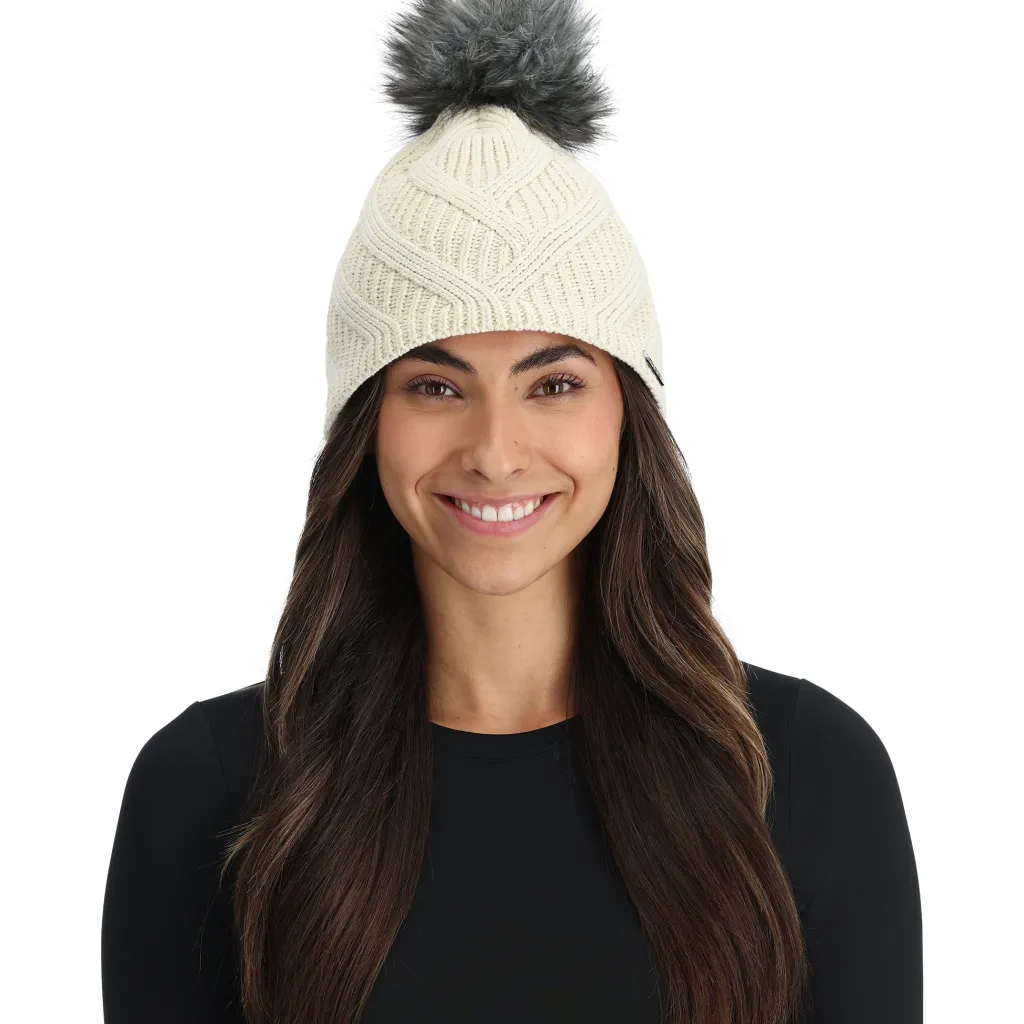 Hats*Spyder Womens Royal Pom - Vanilla Latte VANILLALATTE