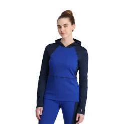 Baselayers | Midlayers*Spyder Womens Stretch Charger Hoodie - Electric Blue ELECTRICBLUE