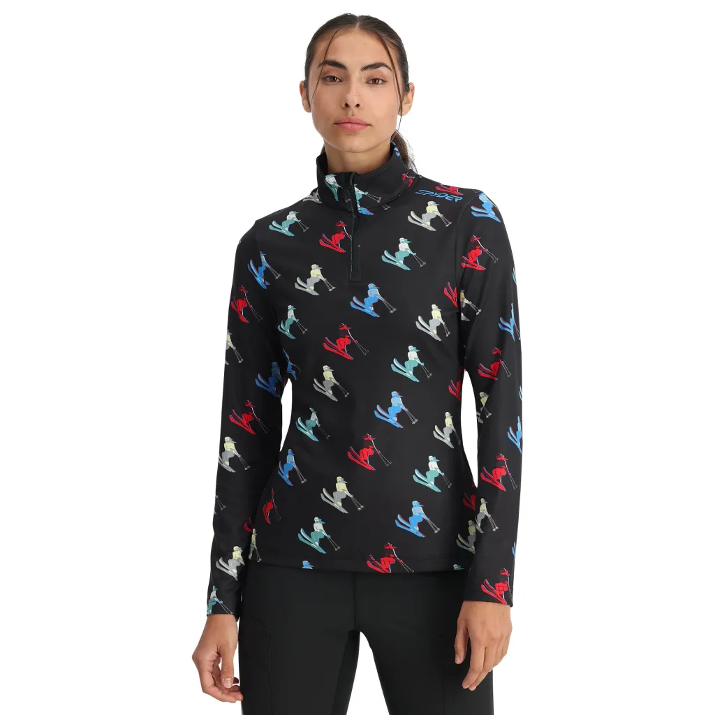 Midlayers*Spyder Womens Vivid Half Zip - BLACK